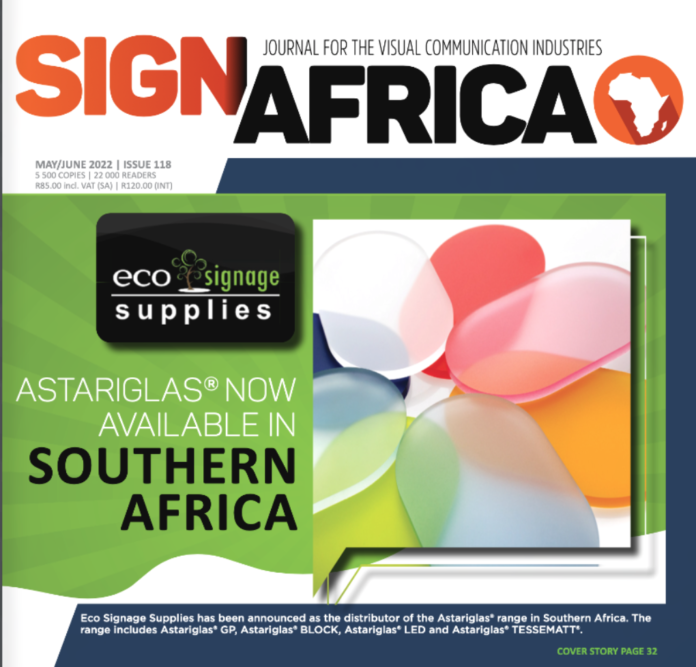 Sign Africa Journal Cover Story Astariglas Now Available In Southern Africa